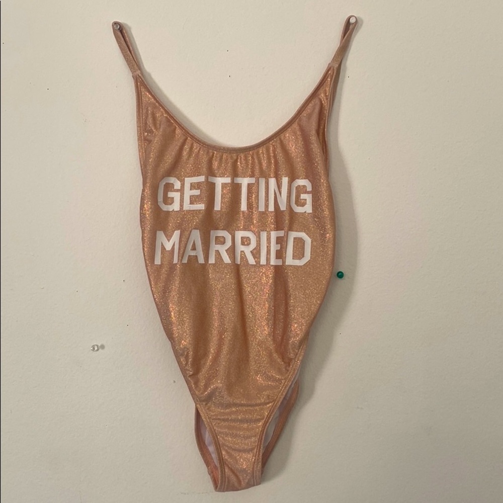 Sparkly Getting Married One Piece Swim Suit